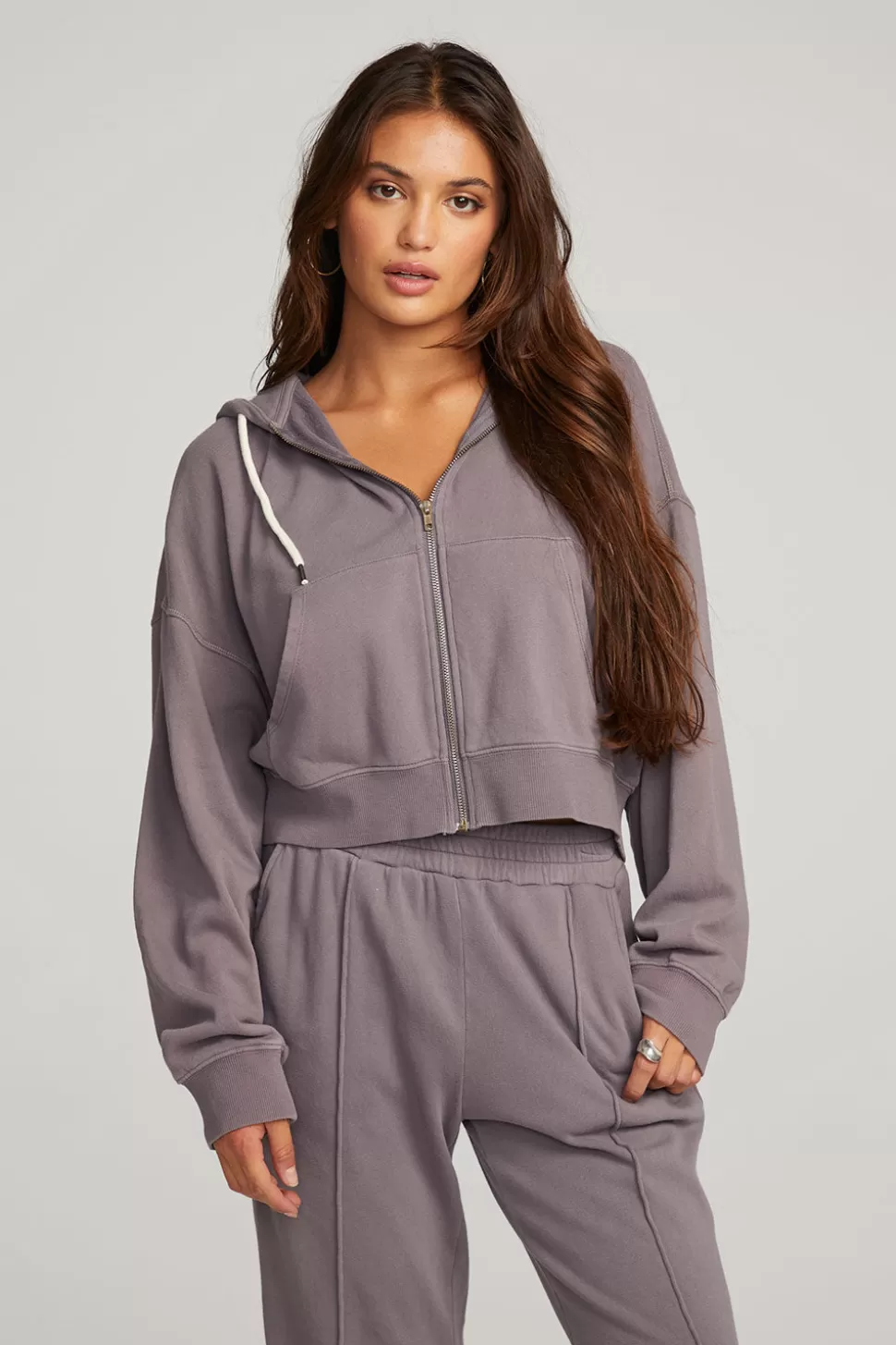 Chaser Brand Abilene Purple Sage Zip Up Hoodie Discount