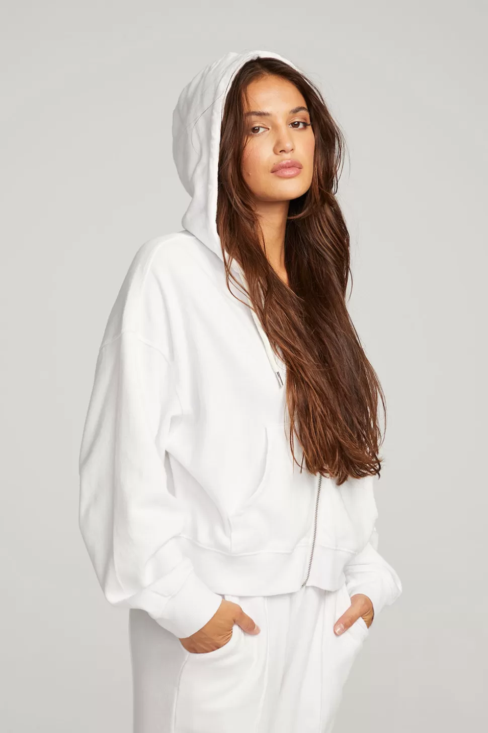 Chaser Brand Abilene White Zip Up Hoodie Shop