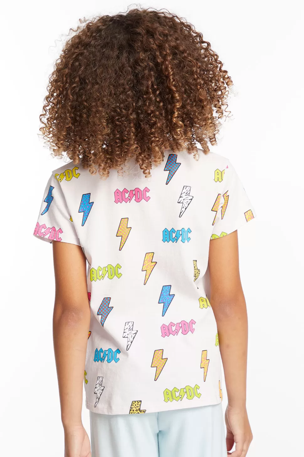 Chaser Brand AC/DC All Over Logos Girls Tee Flash Sale