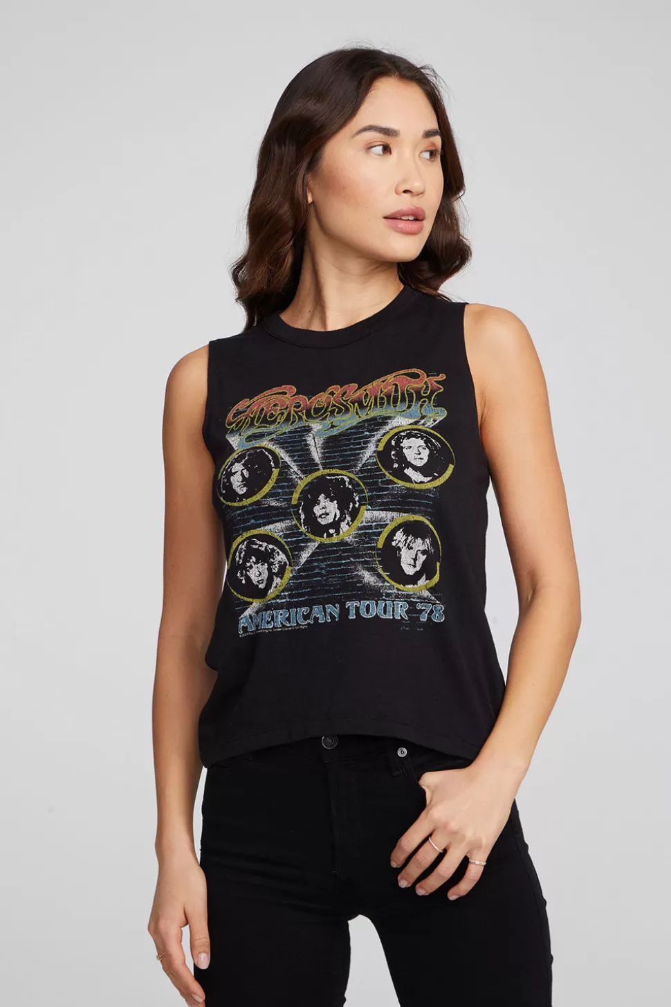 Chaser Brand Aerosmith American Tour Muscle Crop Sale