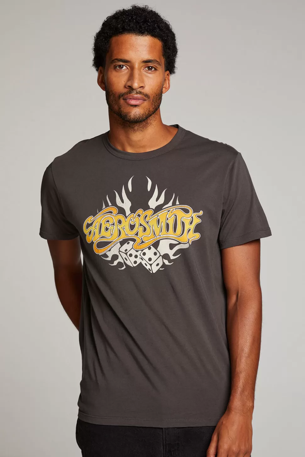 Chaser Brand Aerosmith Flaming Skull Mens Tee Cheap