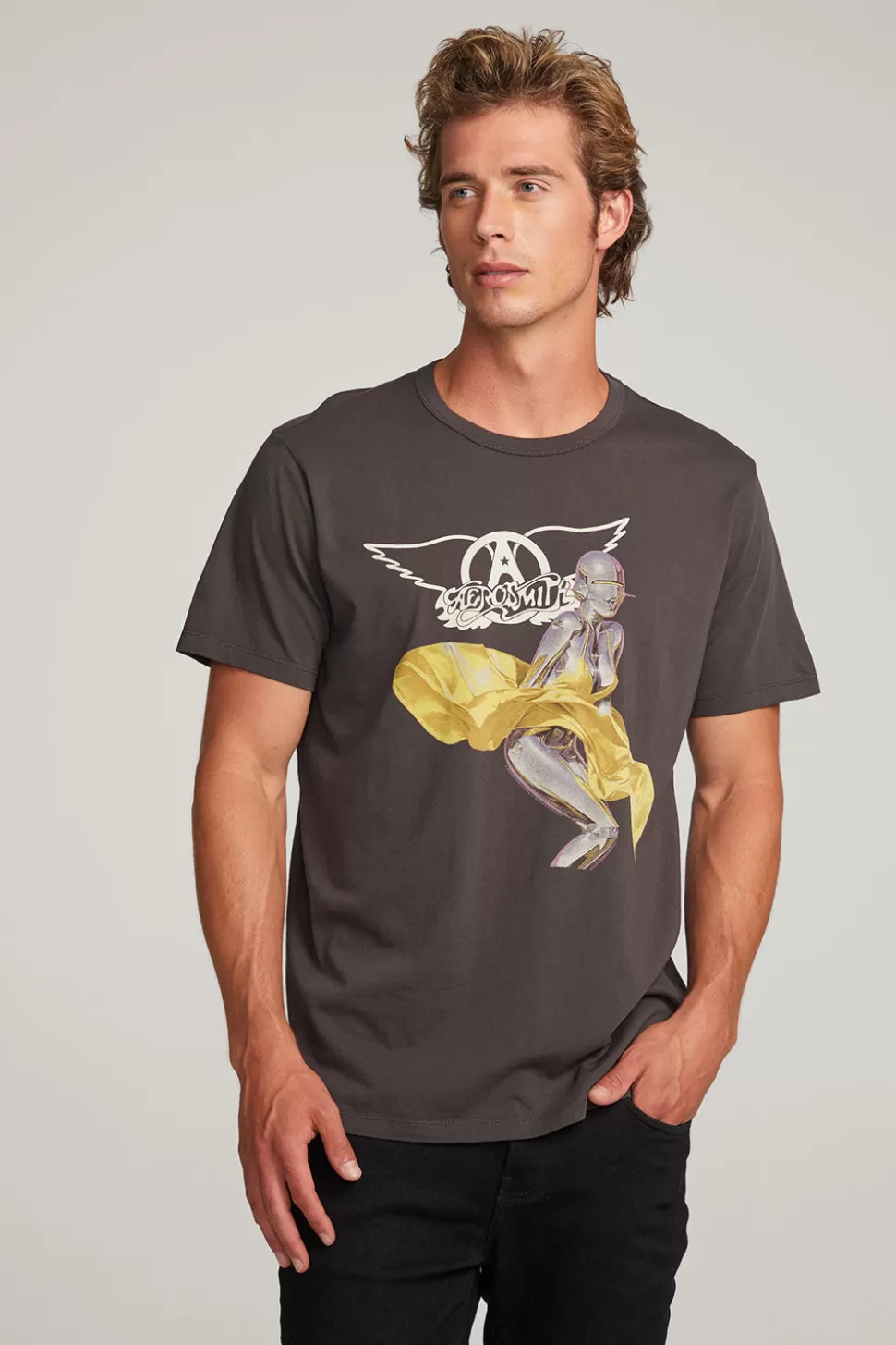 Chaser Brand Aerosmith Just Push Play Mens Tee Clearance