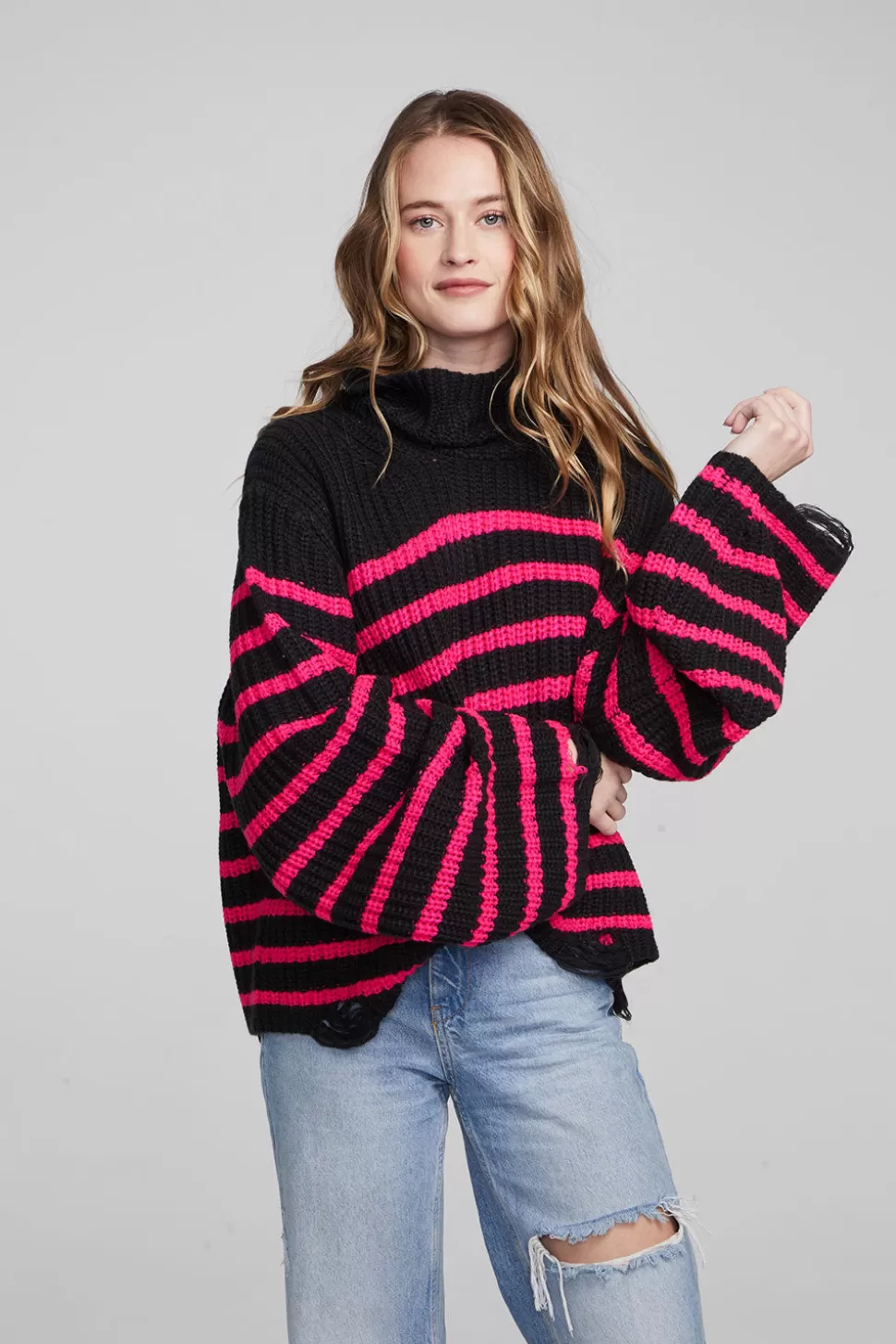 Chaser Brand Aimee Melrose Stripe Pullover Cheap