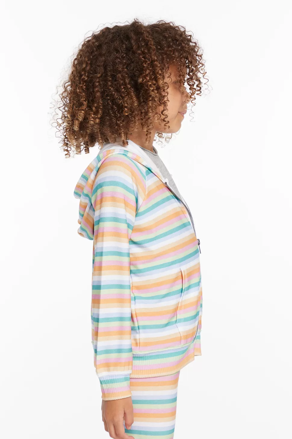 Chaser Brand Alana Sunset Stripe Girls Zip Up Hoodie Best Sale