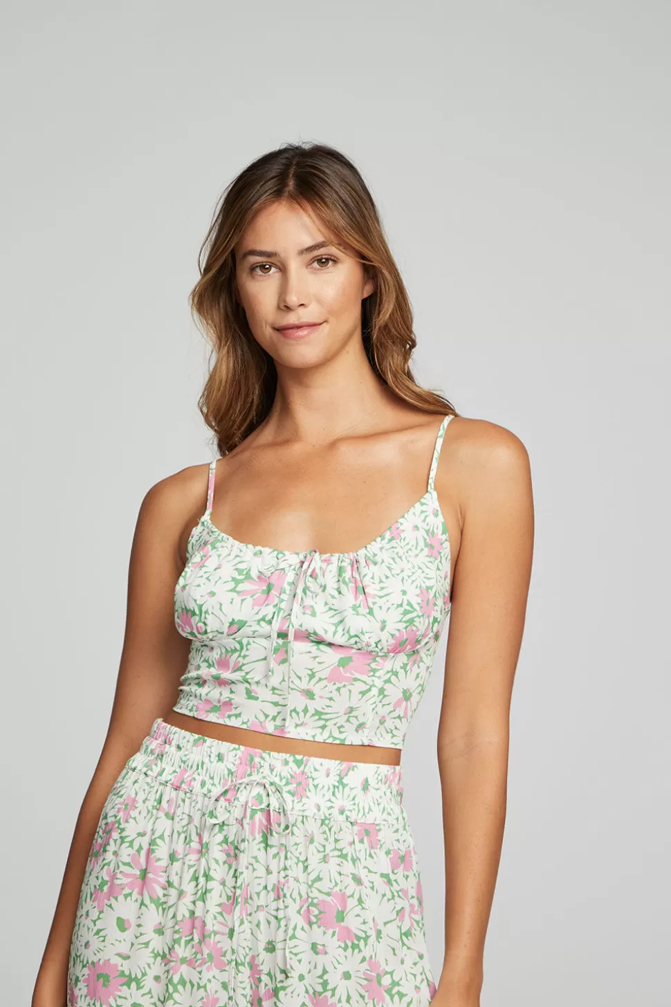 Chaser Brand Alana Tank Top - Grass Daisy Floral Fashion