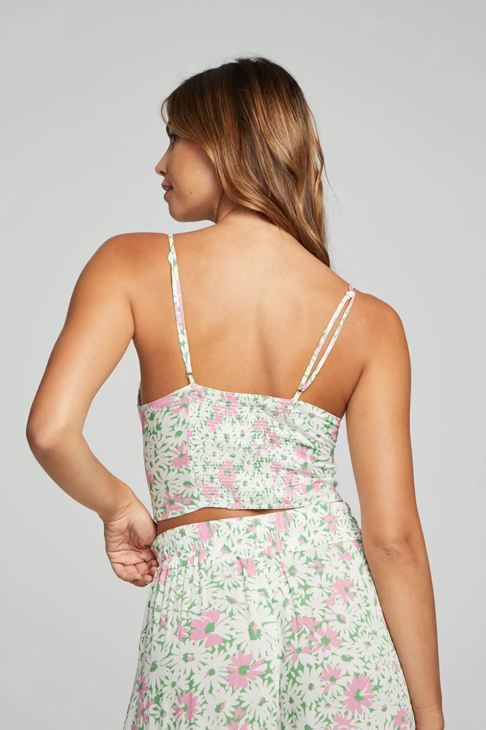 Chaser Brand Alana Tank Top - Grass Daisy Floral Fashion