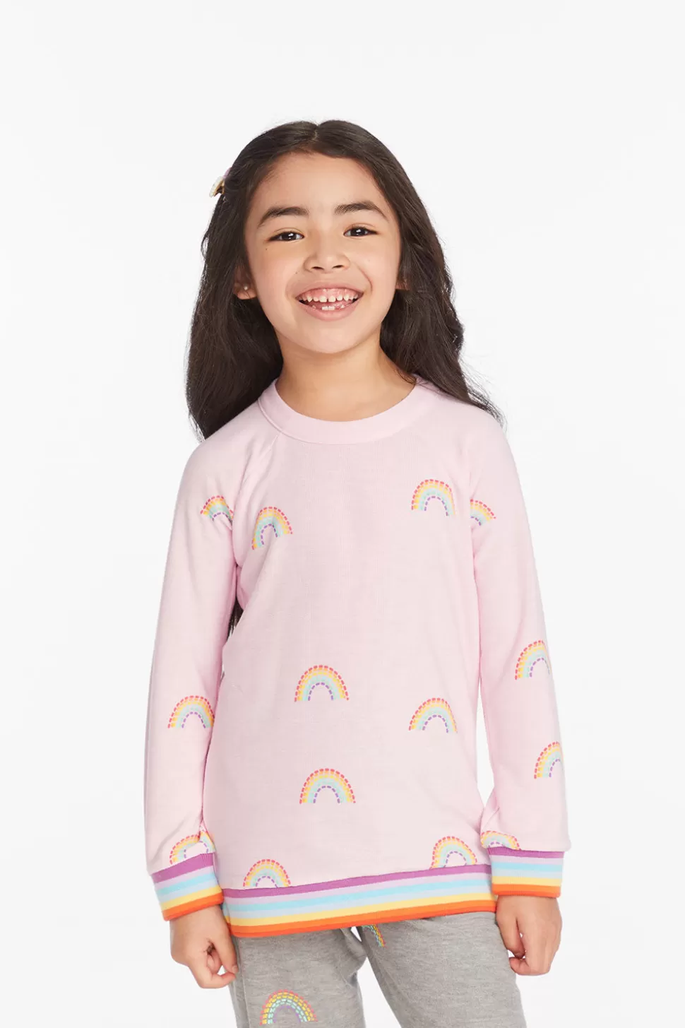 Chaser Brand All Over Rainbow Girls Pullover Best Sale