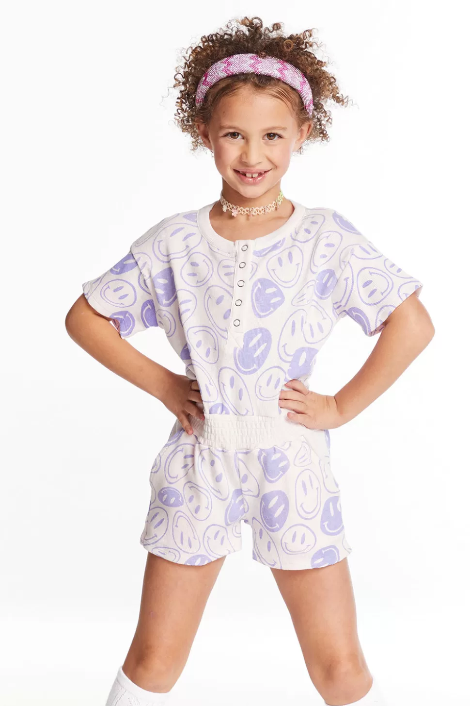 Chaser Brand All Over Smiles Girls Romper Store