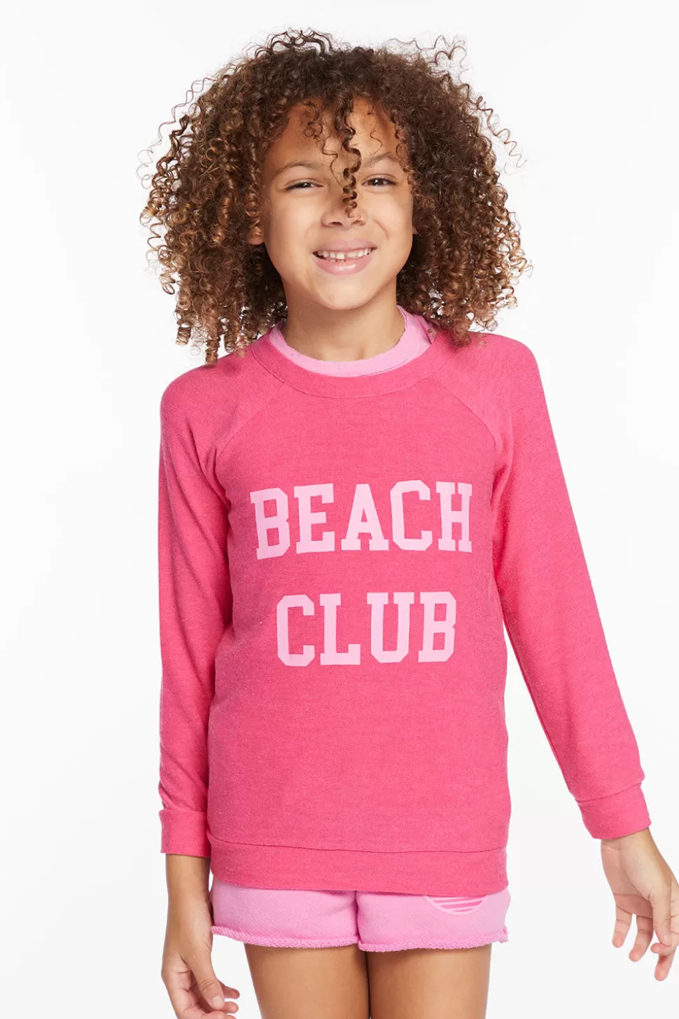 Chaser Brand Beach Club Girls Cozy Knit Raglan Pullover Clearance