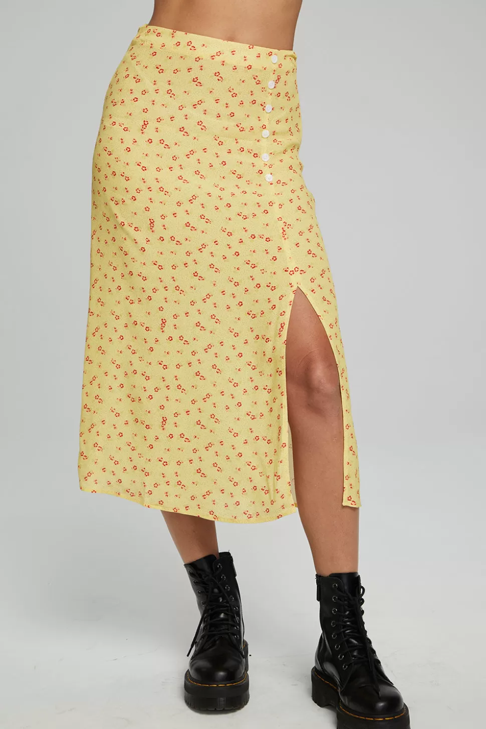 Chaser Brand Belle Midi Skirt - Anise Flower Sale