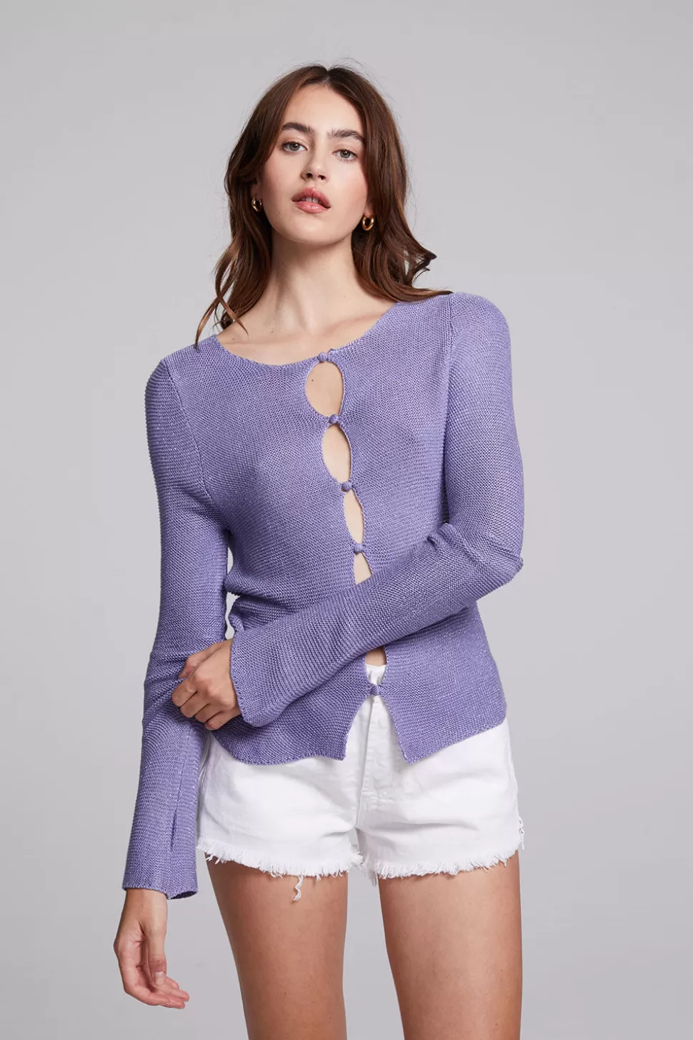 Chaser Brand Bianca Violet Sweater Cheap