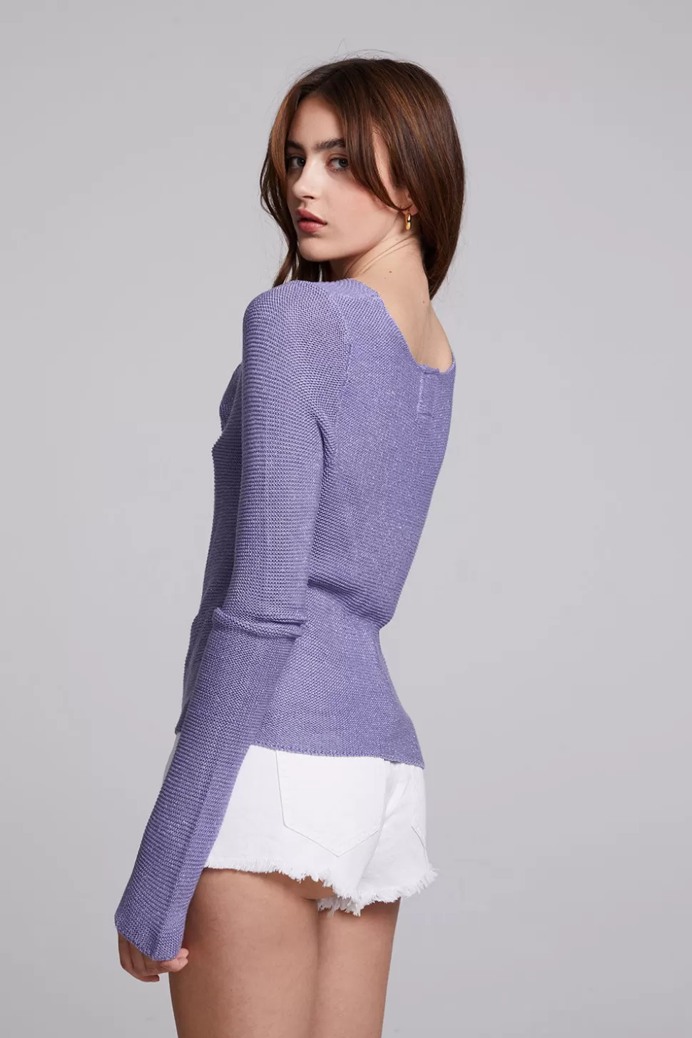 Chaser Brand Bianca Violet Sweater Cheap