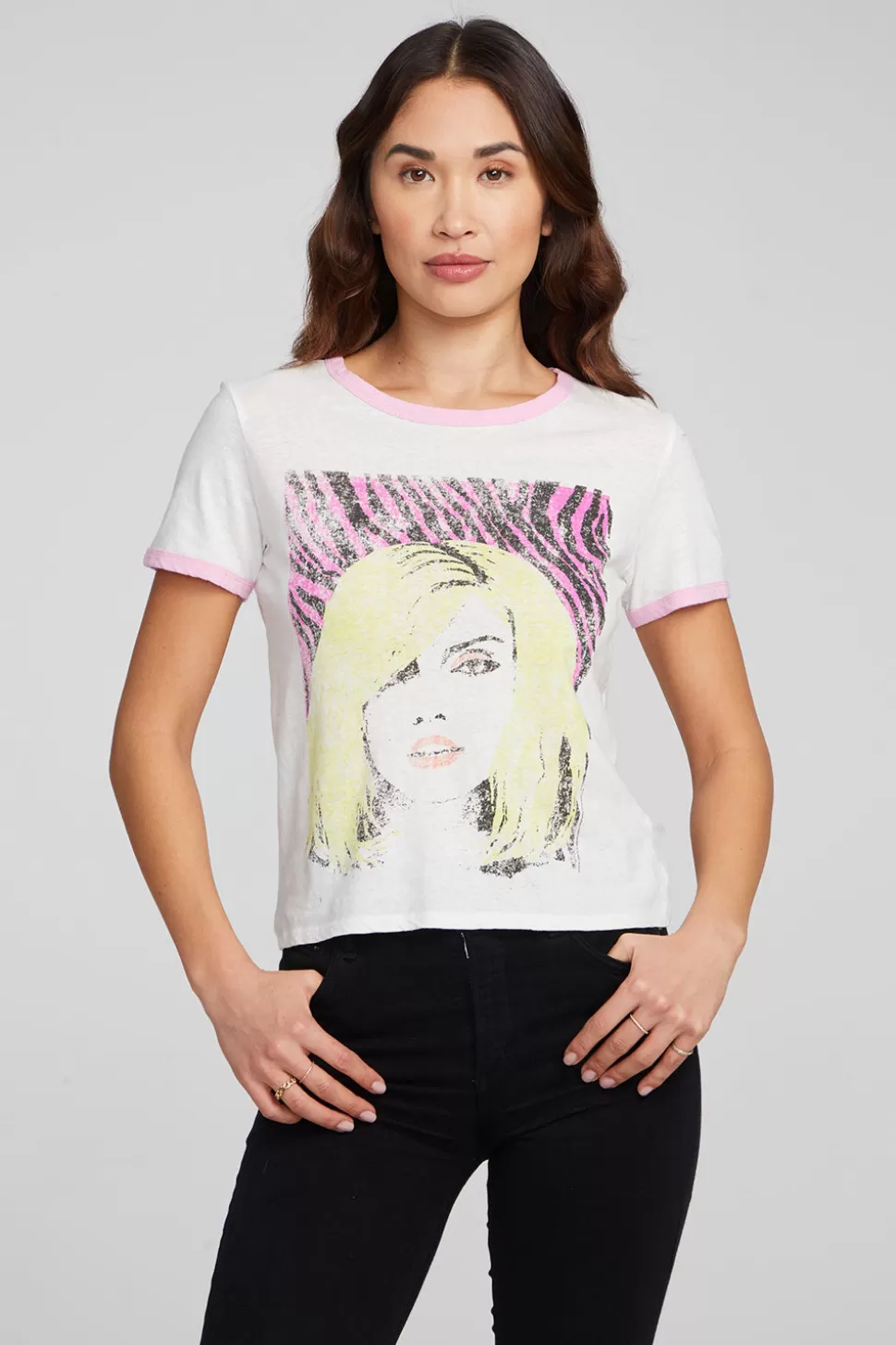 Chaser Brand Blondie Punk Poster Ringer Tee Flash Sale