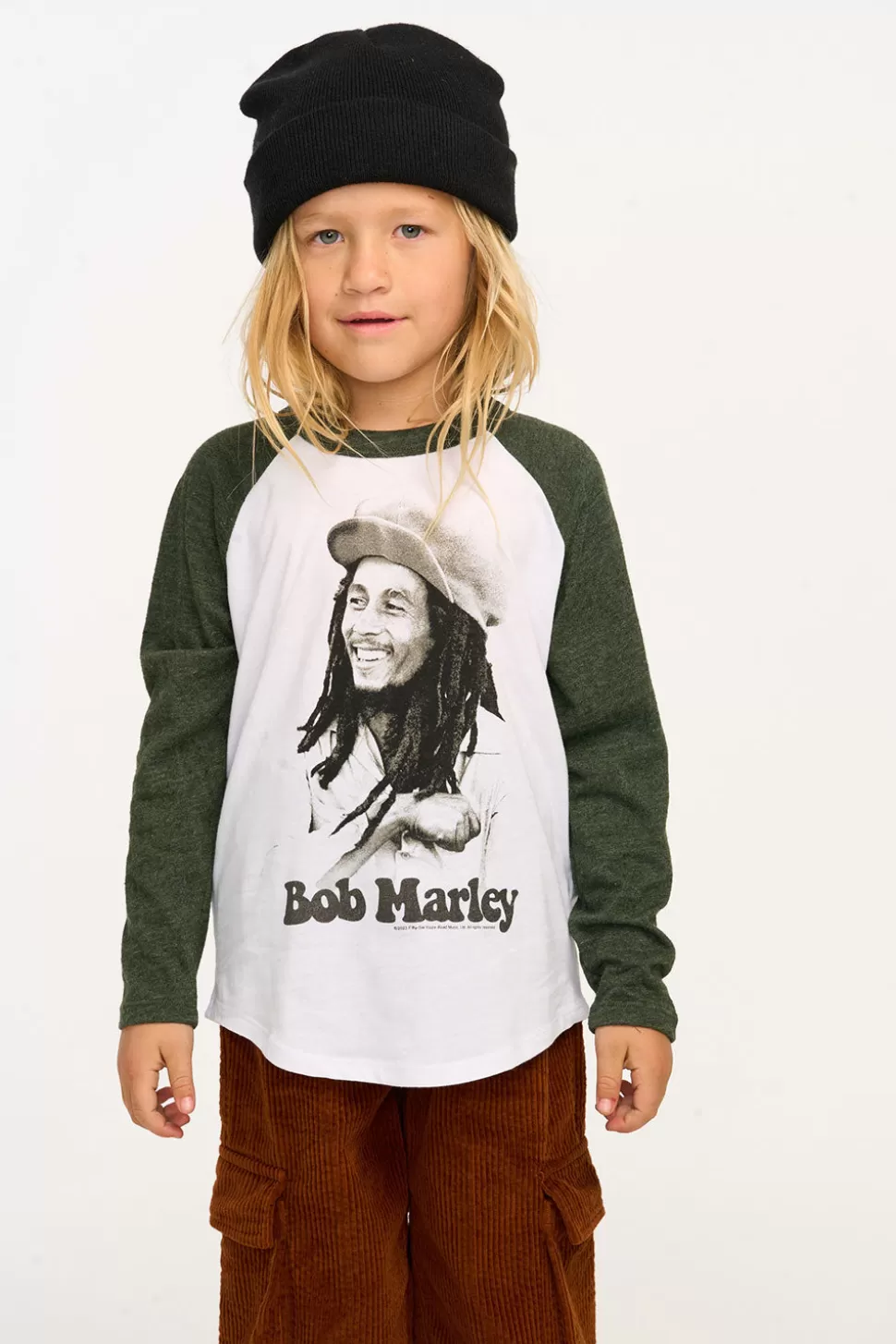 Chaser Brand Bob Marley Portrait Boys Baseball Tee New