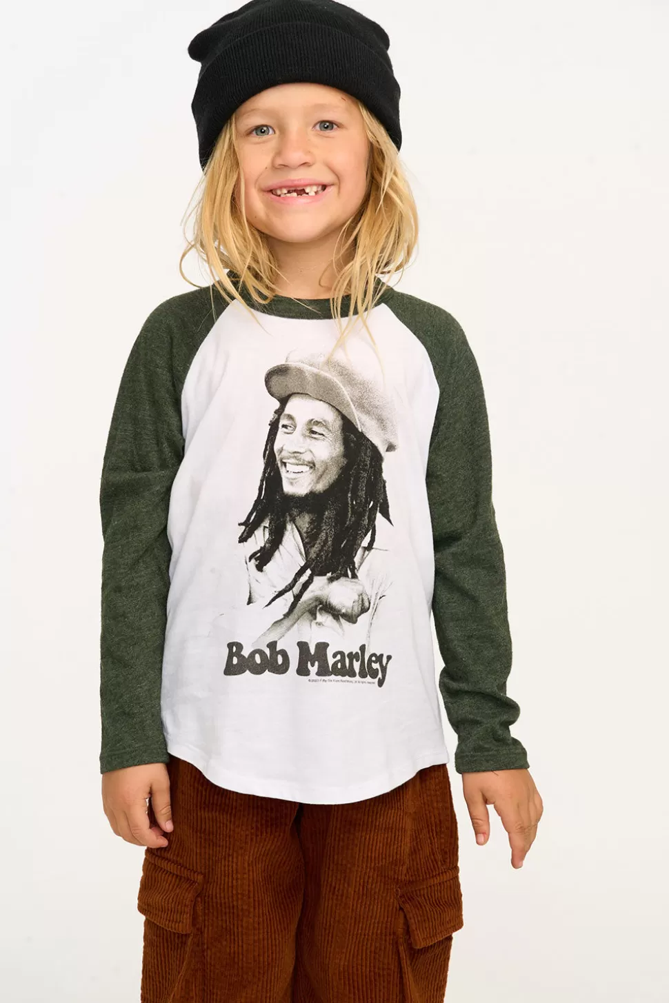 Chaser Brand Bob Marley Portrait Boys Baseball Tee New