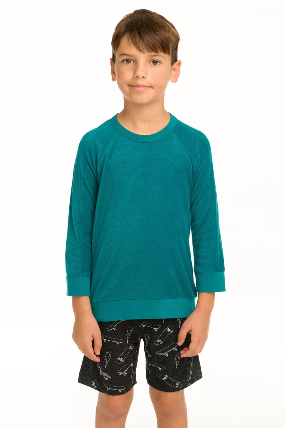 Chaser Brand Boy's Lake Green Raglan Pullover Flash Sale