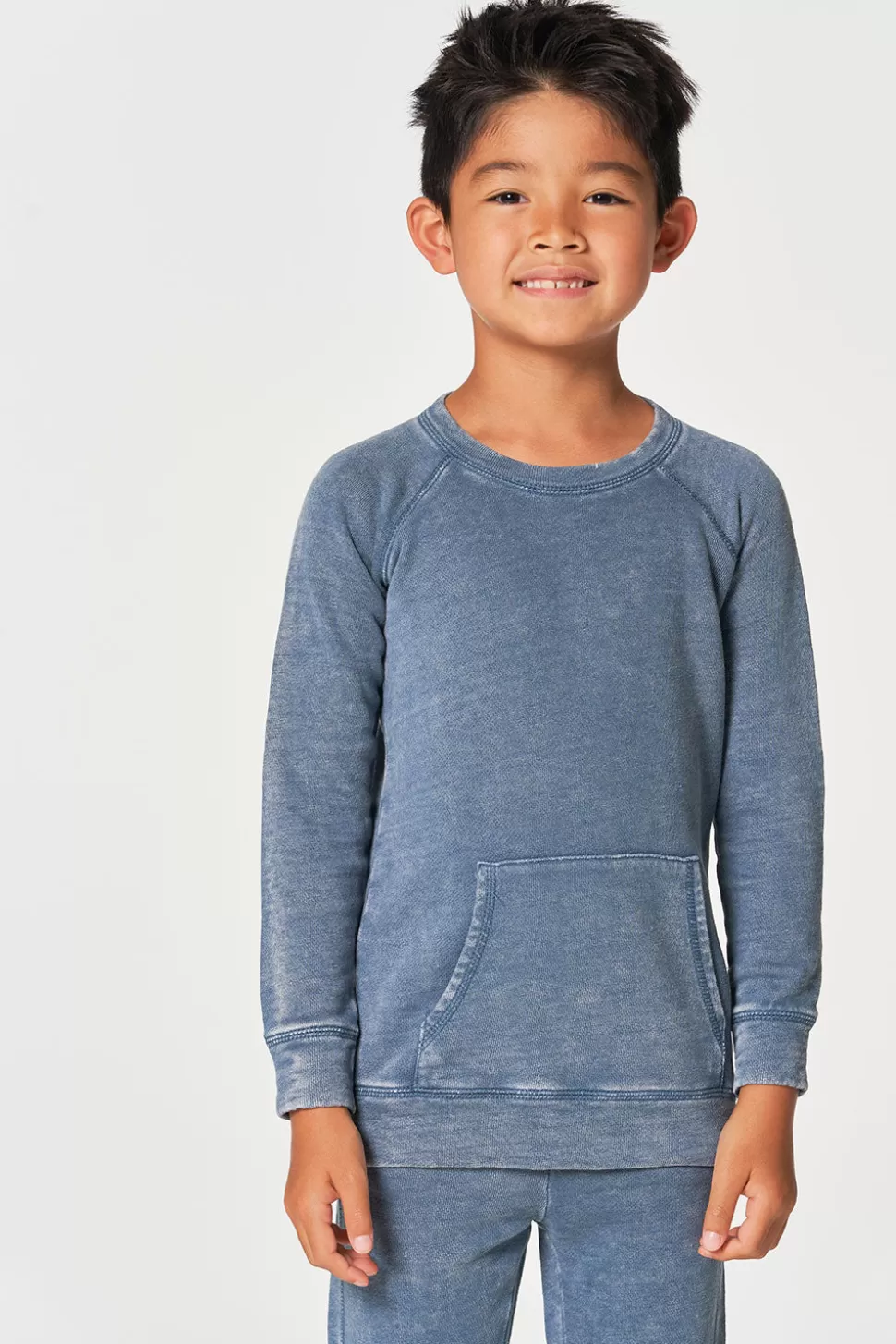 Chaser Brand Boys Linen French Terry Long Sleeve Kanga Pocket Pullover Discount