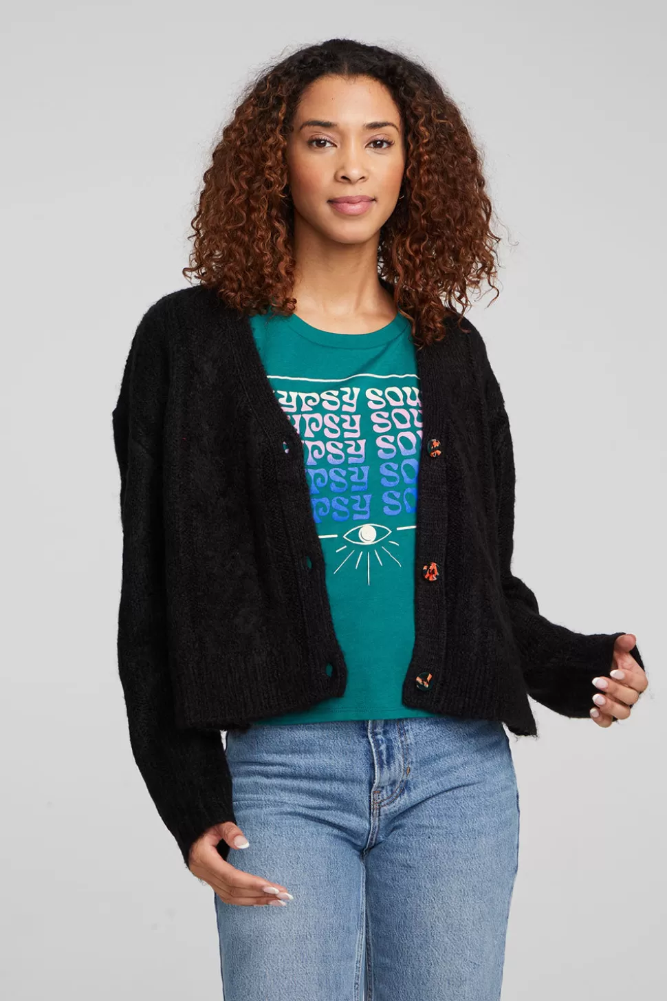 Chaser Brand Bridge Black Onyx Cardigan Hot