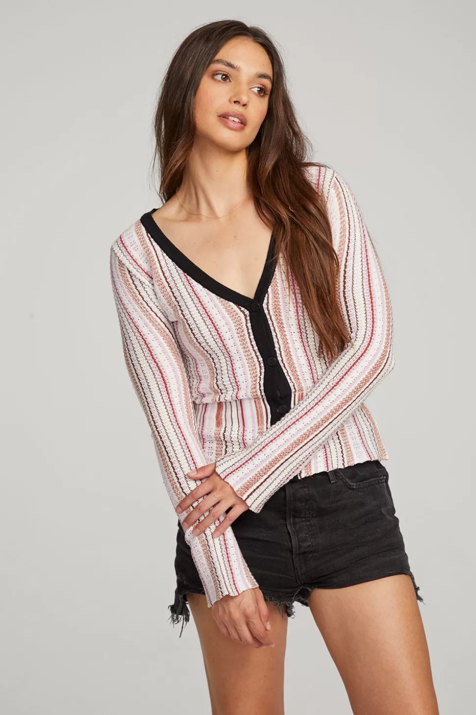 Chaser Brand Carmela Canyon Stripe Cardigan Flash Sale