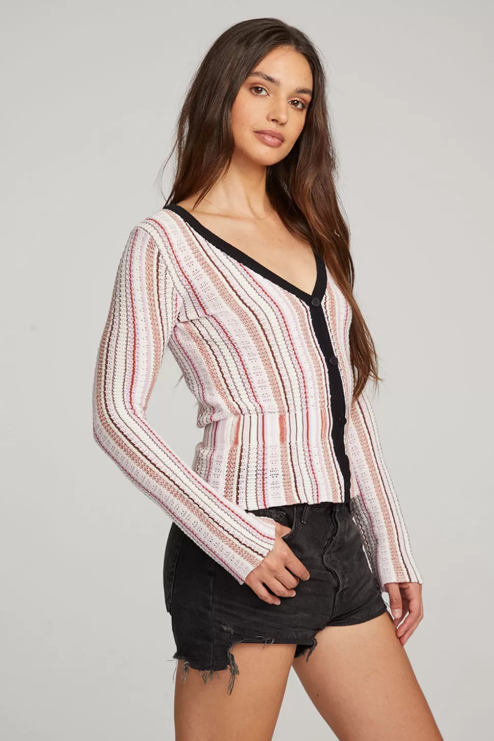 Chaser Brand Carmela Canyon Stripe Cardigan Flash Sale