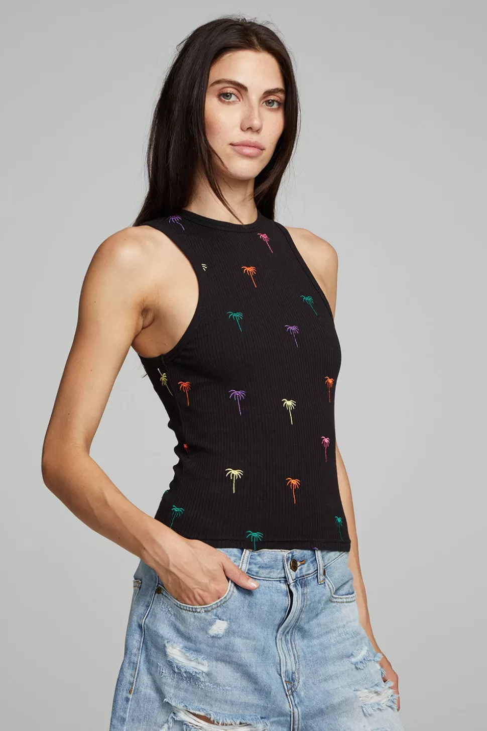 Chaser Brand Carnaby Tank Top Palm Print Hot