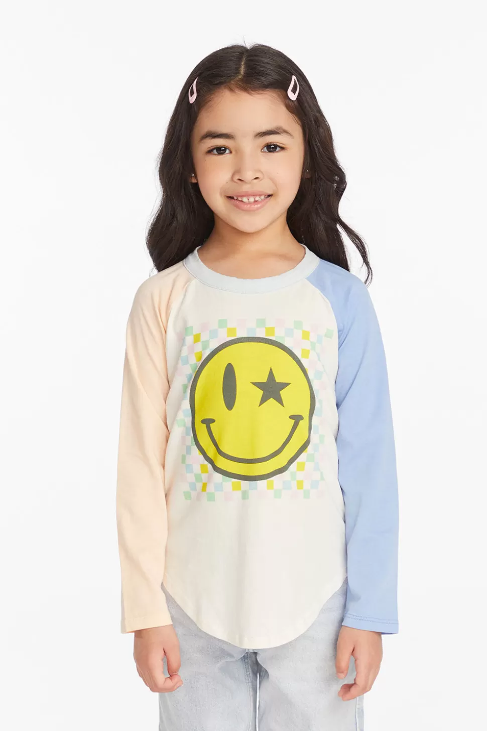 Chaser Brand Checkered Smiley Girls Long Sleeve Shop