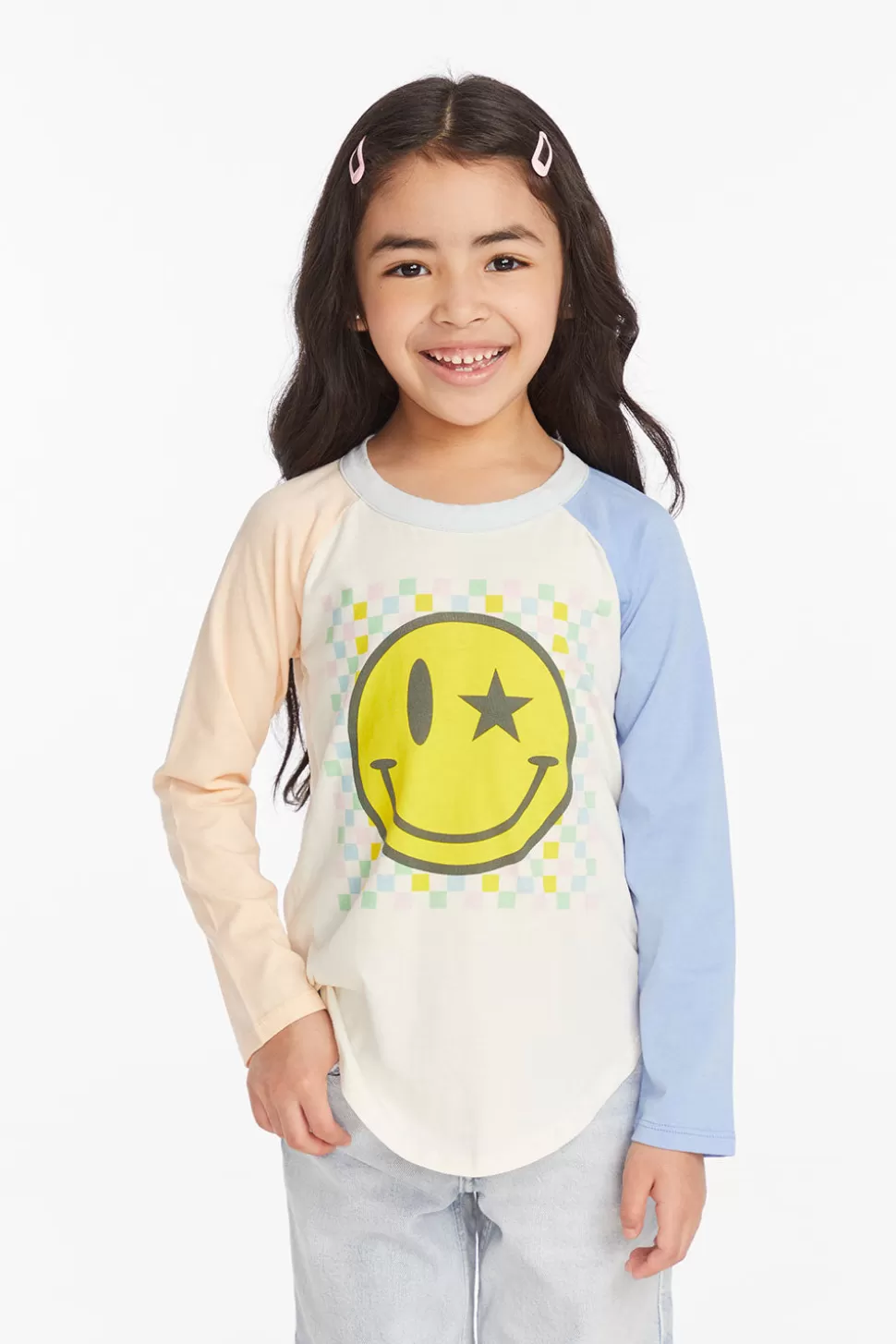 Chaser Brand Checkered Smiley Girls Long Sleeve Shop