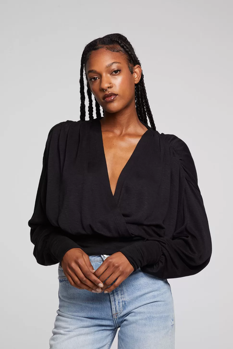 Chaser Brand City Licorice Blouse Fashion