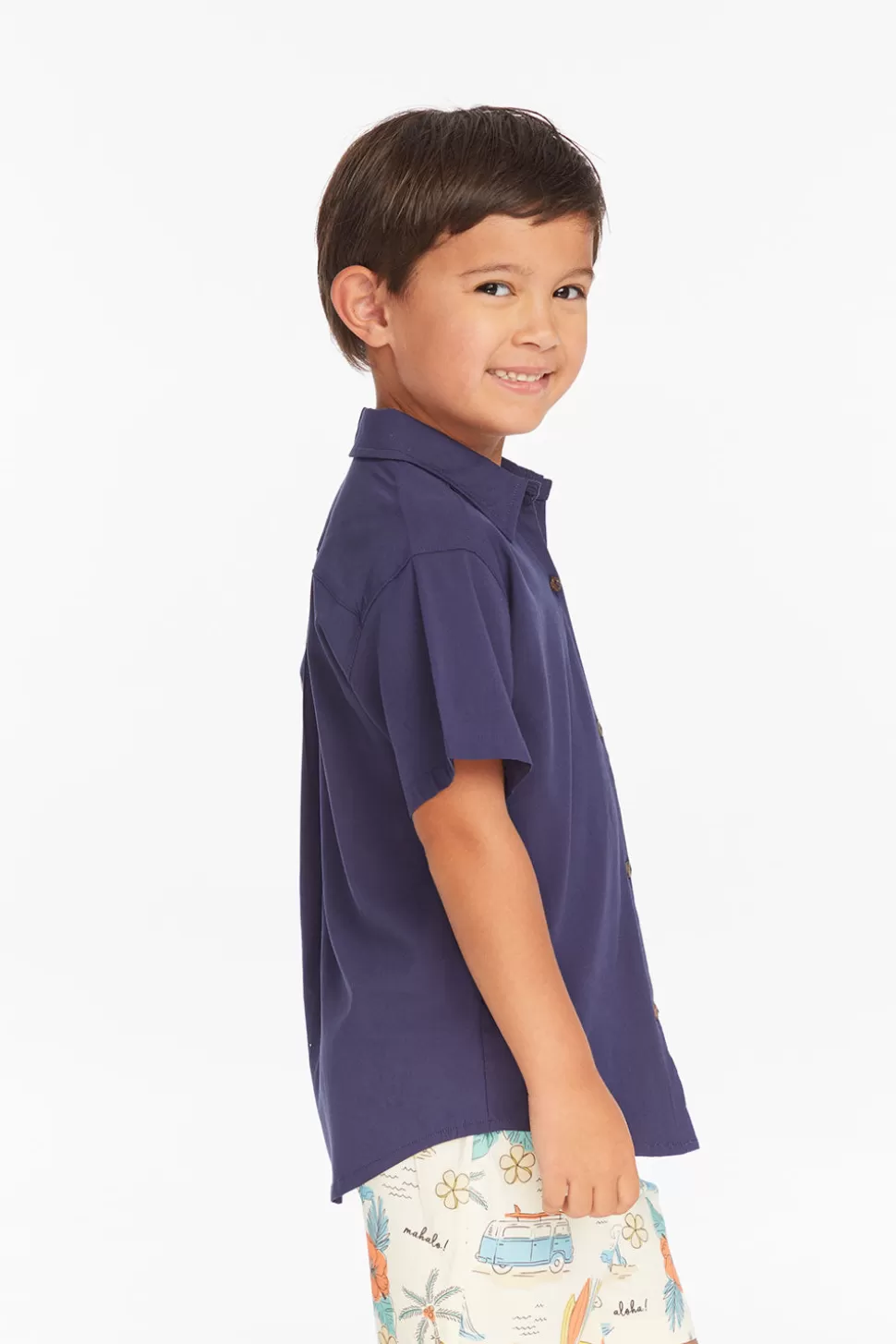 Chaser Brand Collared Sapphire Blue Button Down Boys Shirt Cheap