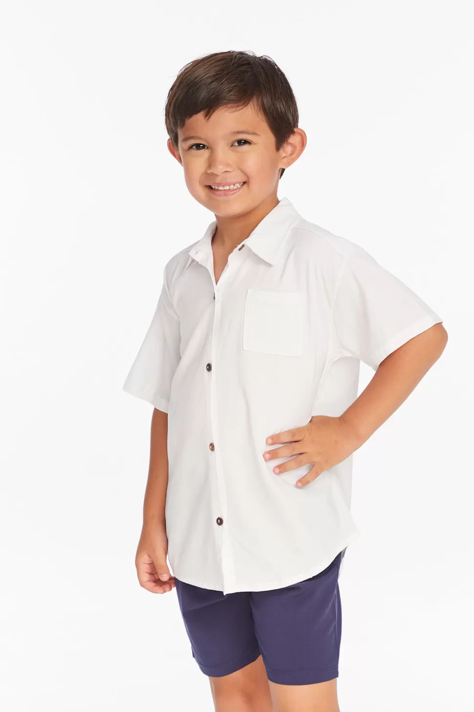 Chaser Brand Collared White Button Down Boys Shirt Cheap