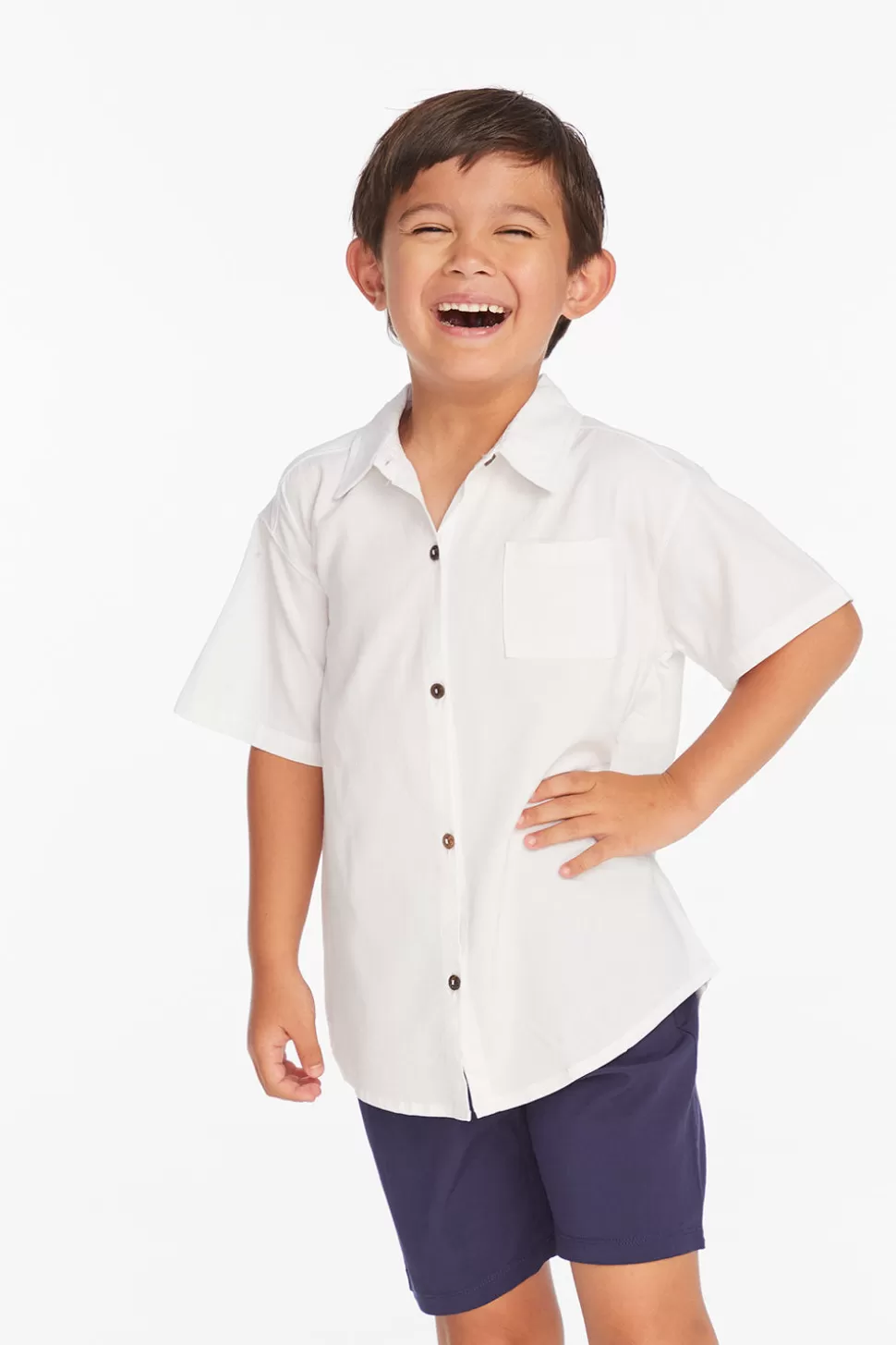 Chaser Brand Collared White Button Down Boys Shirt Cheap