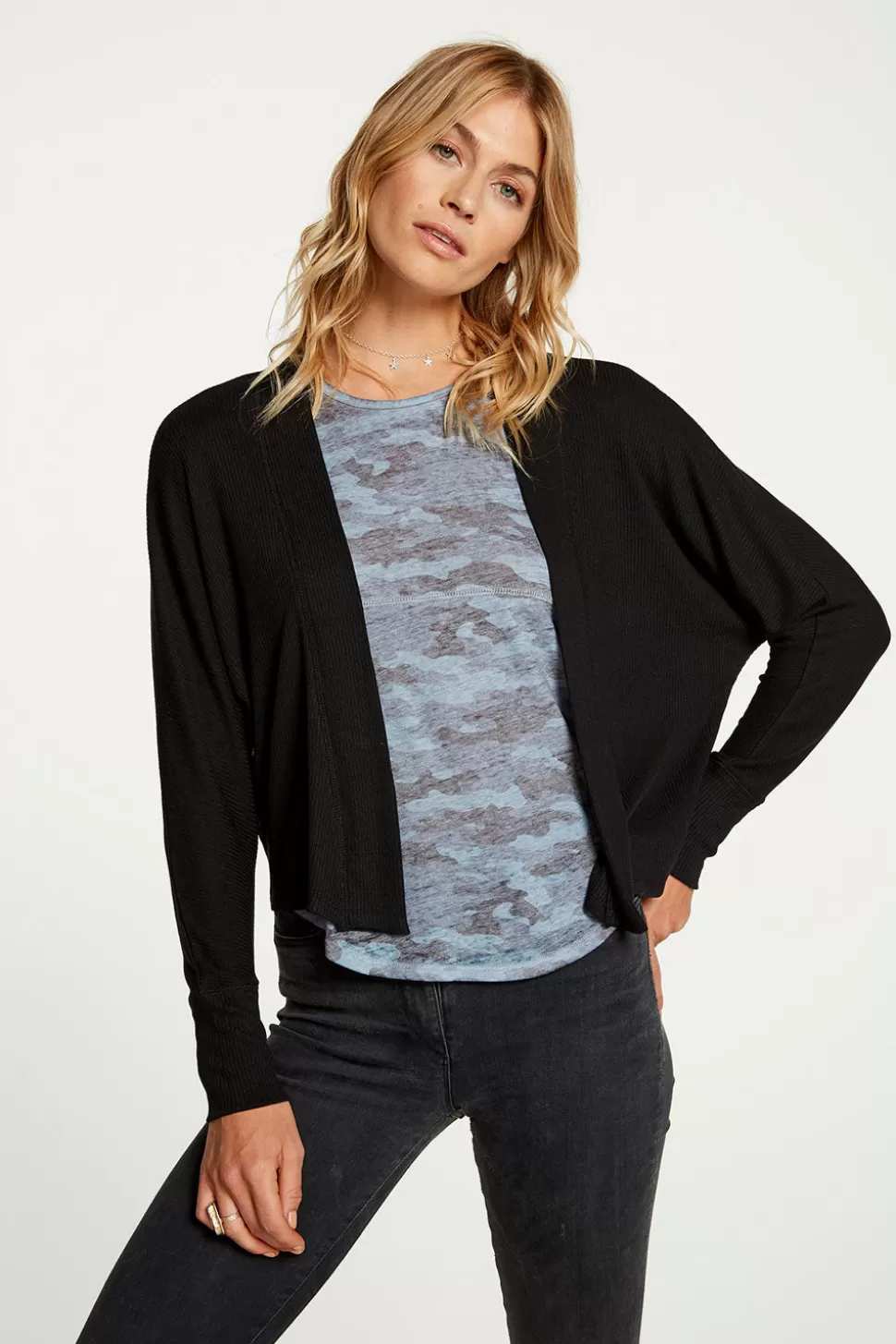 Chaser Brand Cozy Rib Drop Shoulder Open Cardigan Store