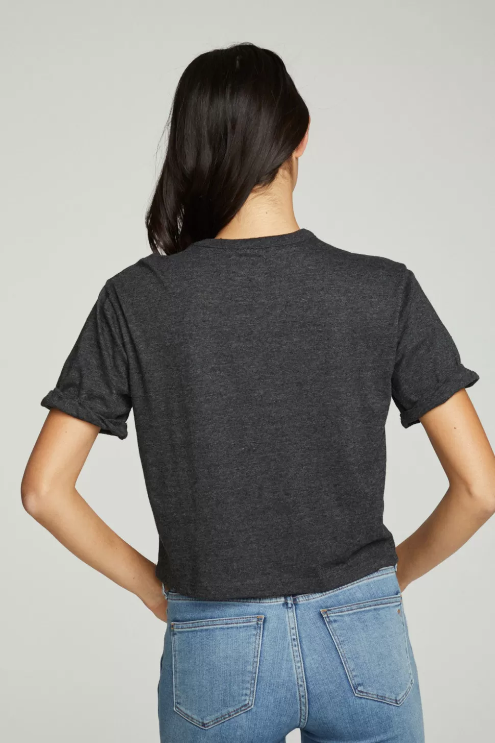 Chaser Brand Cropped Crew Neck Short Sleeve Tee Flash Sale