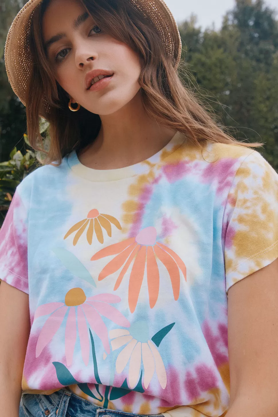 Chaser Brand Daisy Bunch Tee Flash Sale