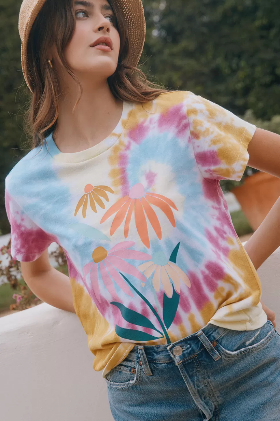 Chaser Brand Daisy Bunch Tee Flash Sale