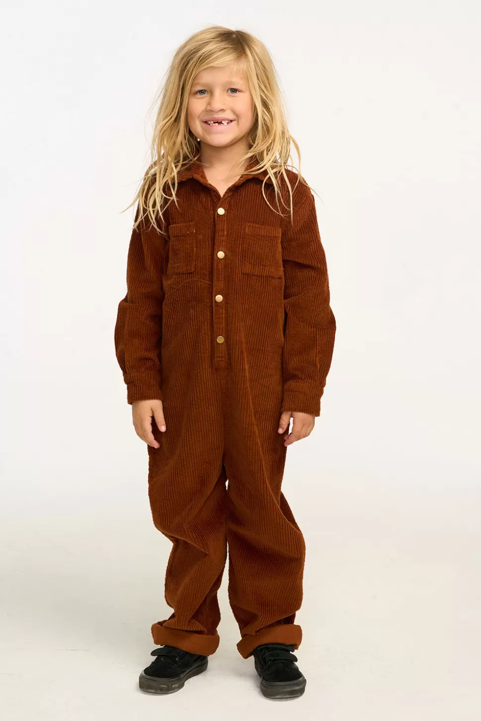 Chaser Brand David Walnut Brown Corduroy Jumpsuit Clearance