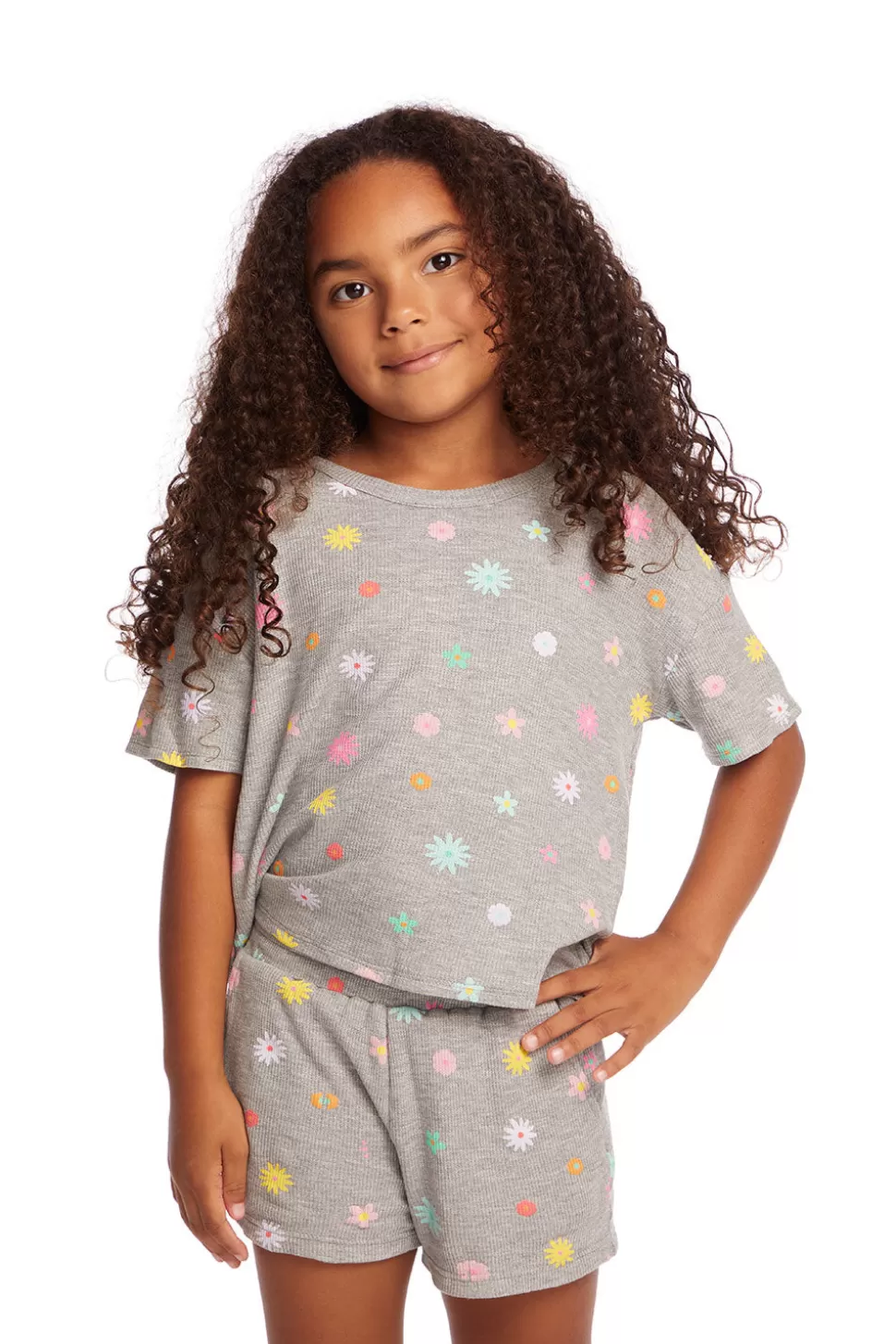 Chaser Brand Devin Embroidered Flowers Girls Tee Cheap