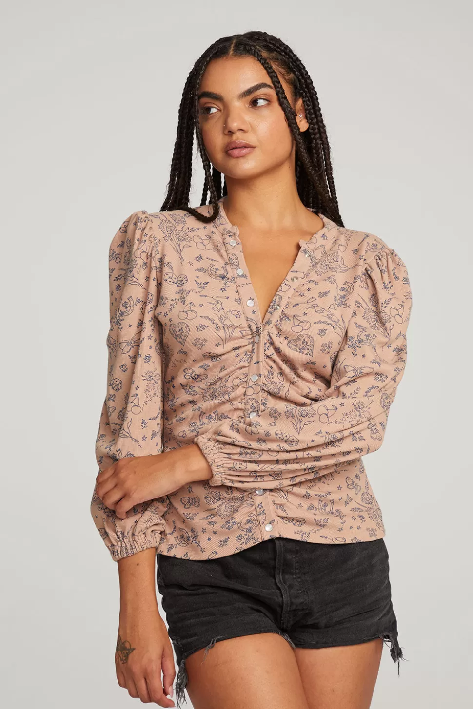 Chaser Brand Ditsy Print Long Sleeve Store