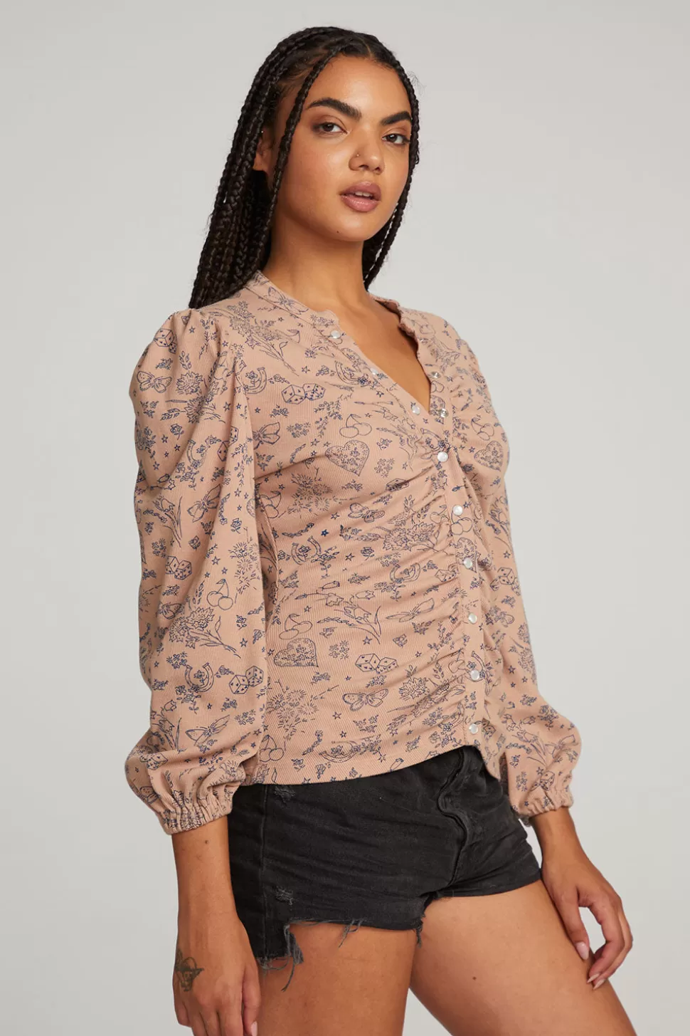 Chaser Brand Ditsy Print Long Sleeve Store