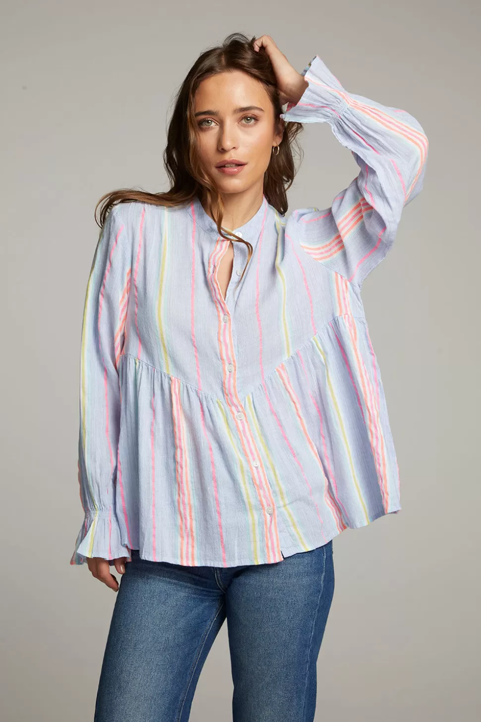 Chaser Brand Dolphin South West Beach Stripe Button Down Cheap