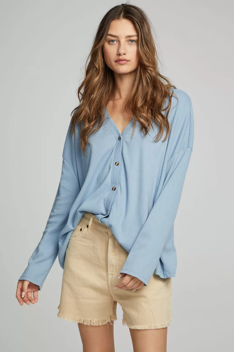 Chaser Brand Electric Button Down - Faded Denim Best