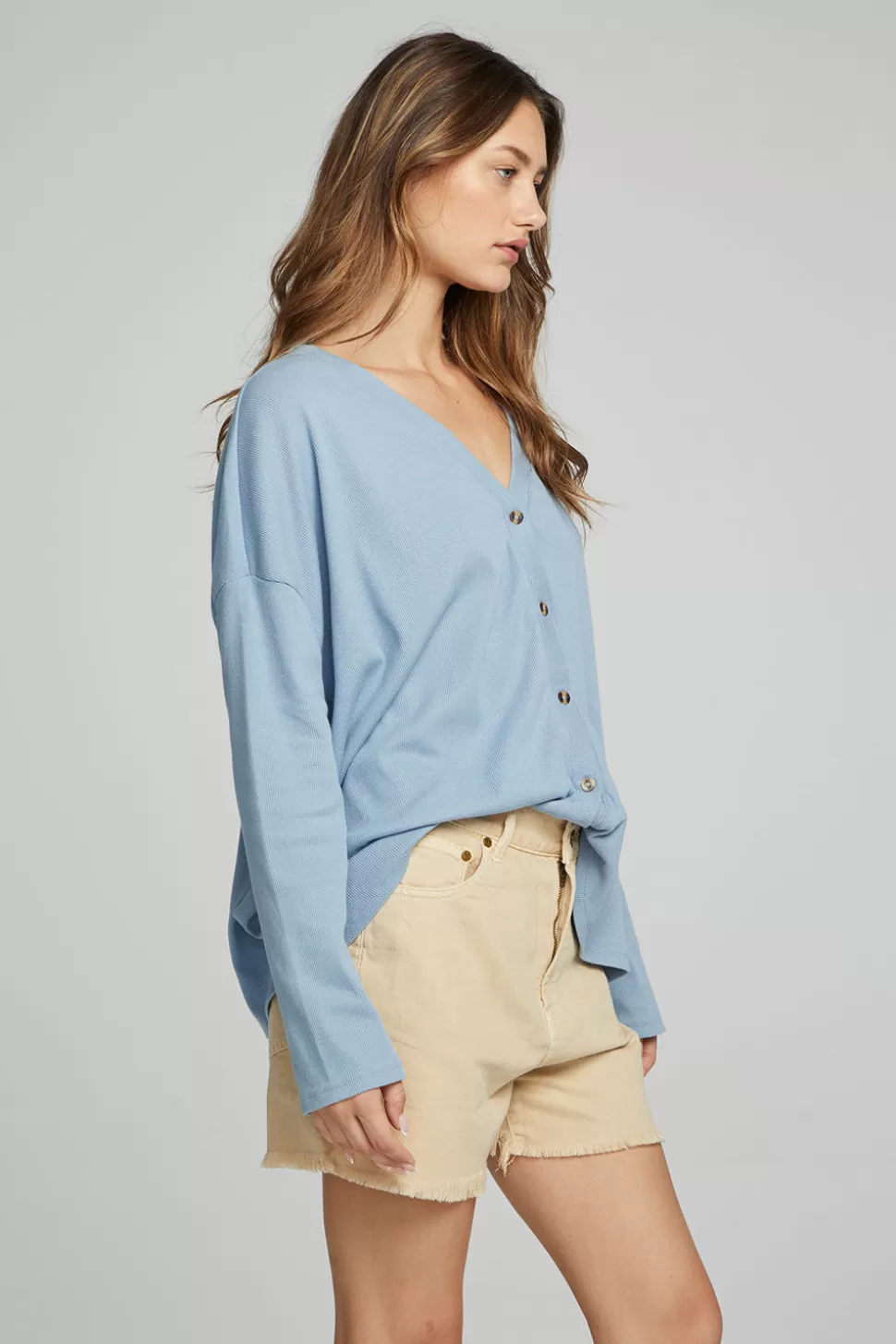 Chaser Brand Electric Button Down - Faded Denim Best