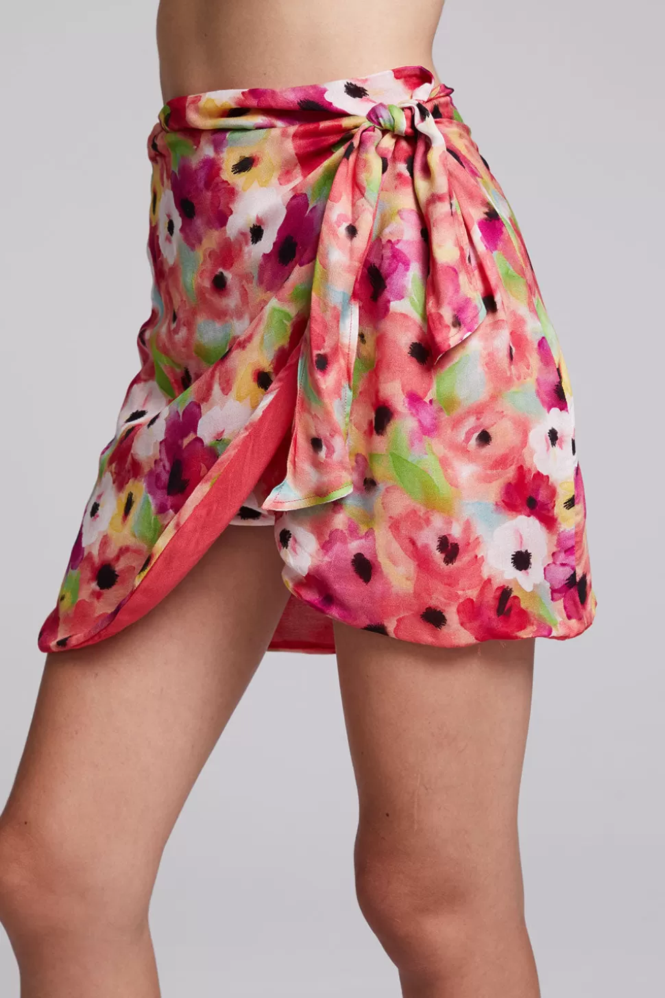 Chaser Brand Elena Poppy Floral Mini Skirt Flash Sale