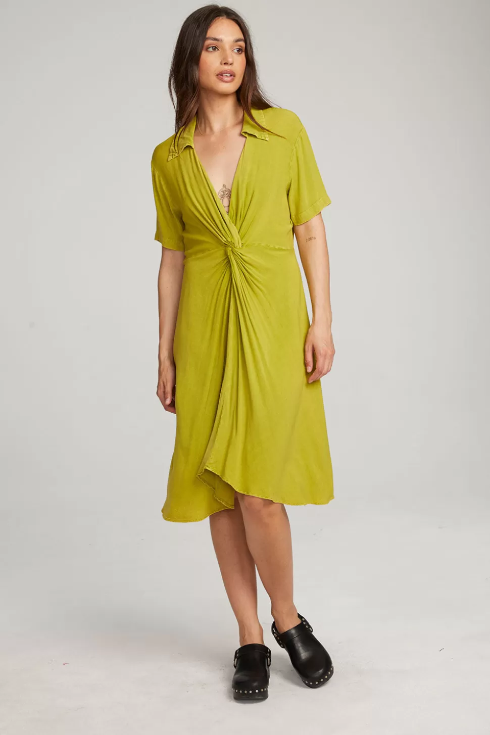 Chaser Brand Elsa Citron Midi Dress Sale