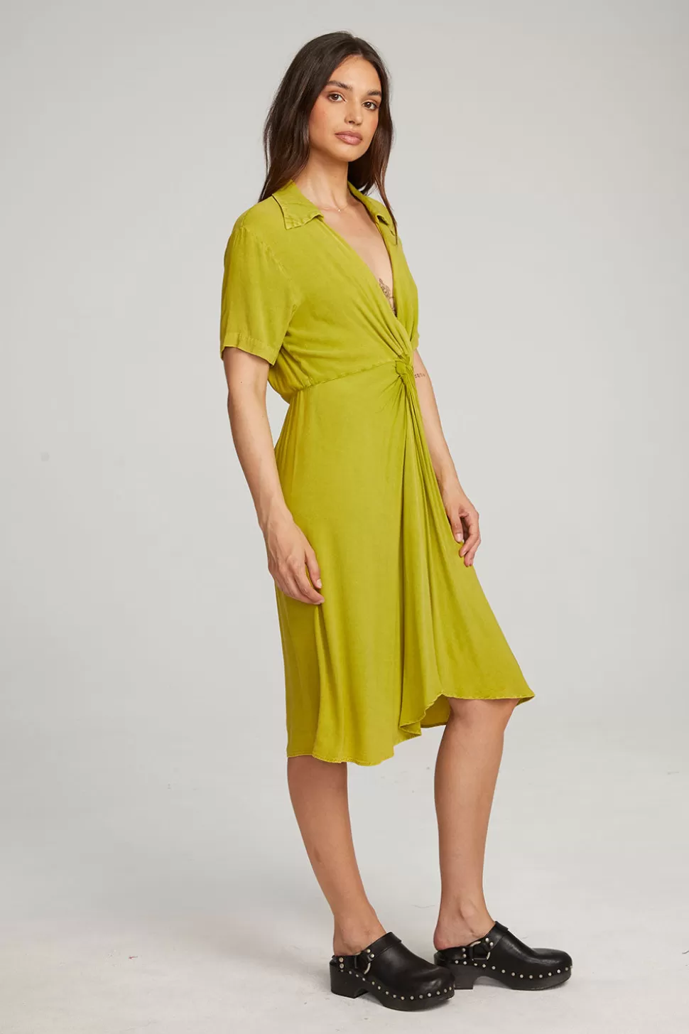 Chaser Brand Elsa Citron Midi Dress Sale