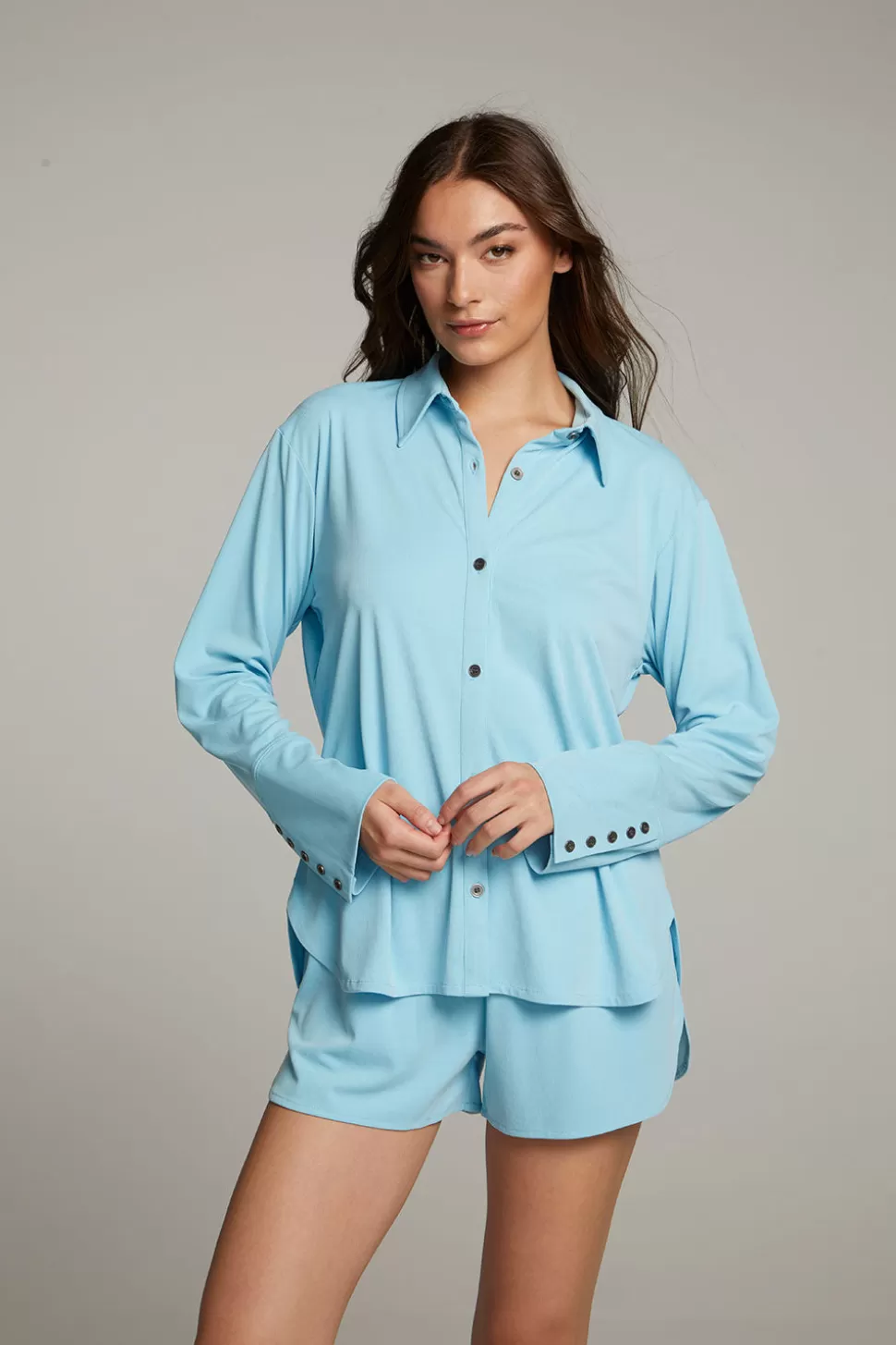 Chaser Brand Ethan Clear Sky Button Up Shop