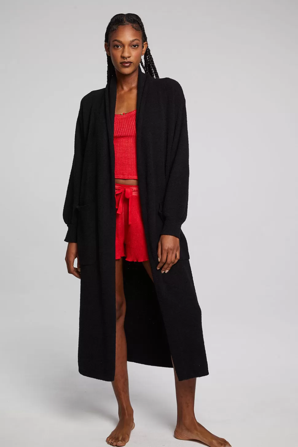 Chaser Brand Evee Maxi Licorice Cardigan Outlet