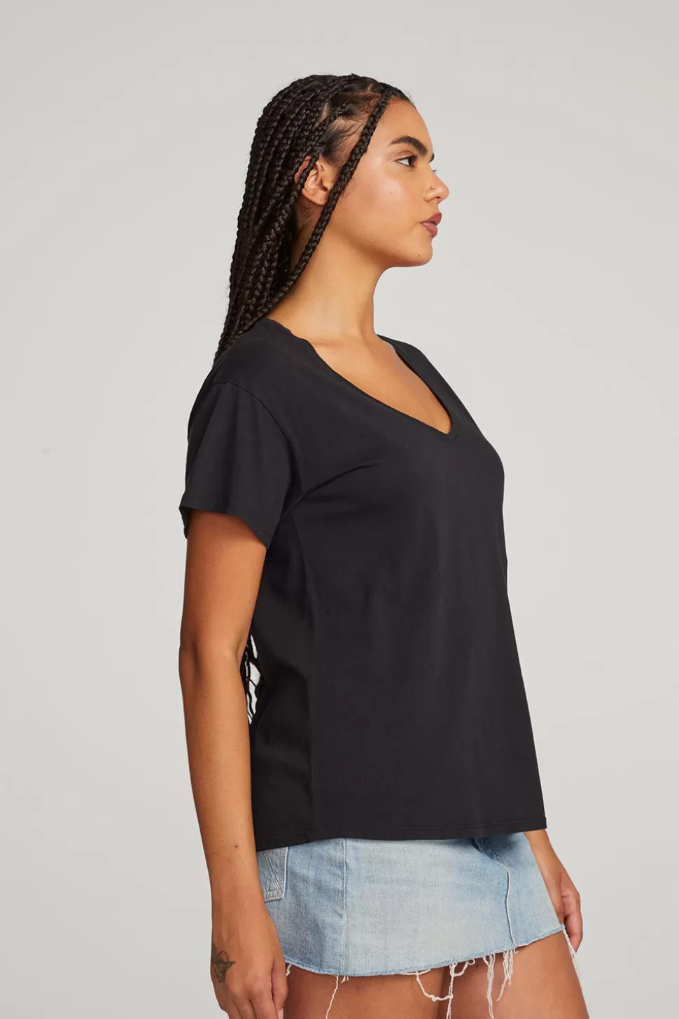 Chaser Brand Everyday Essential Black V-neck Tee Cheap