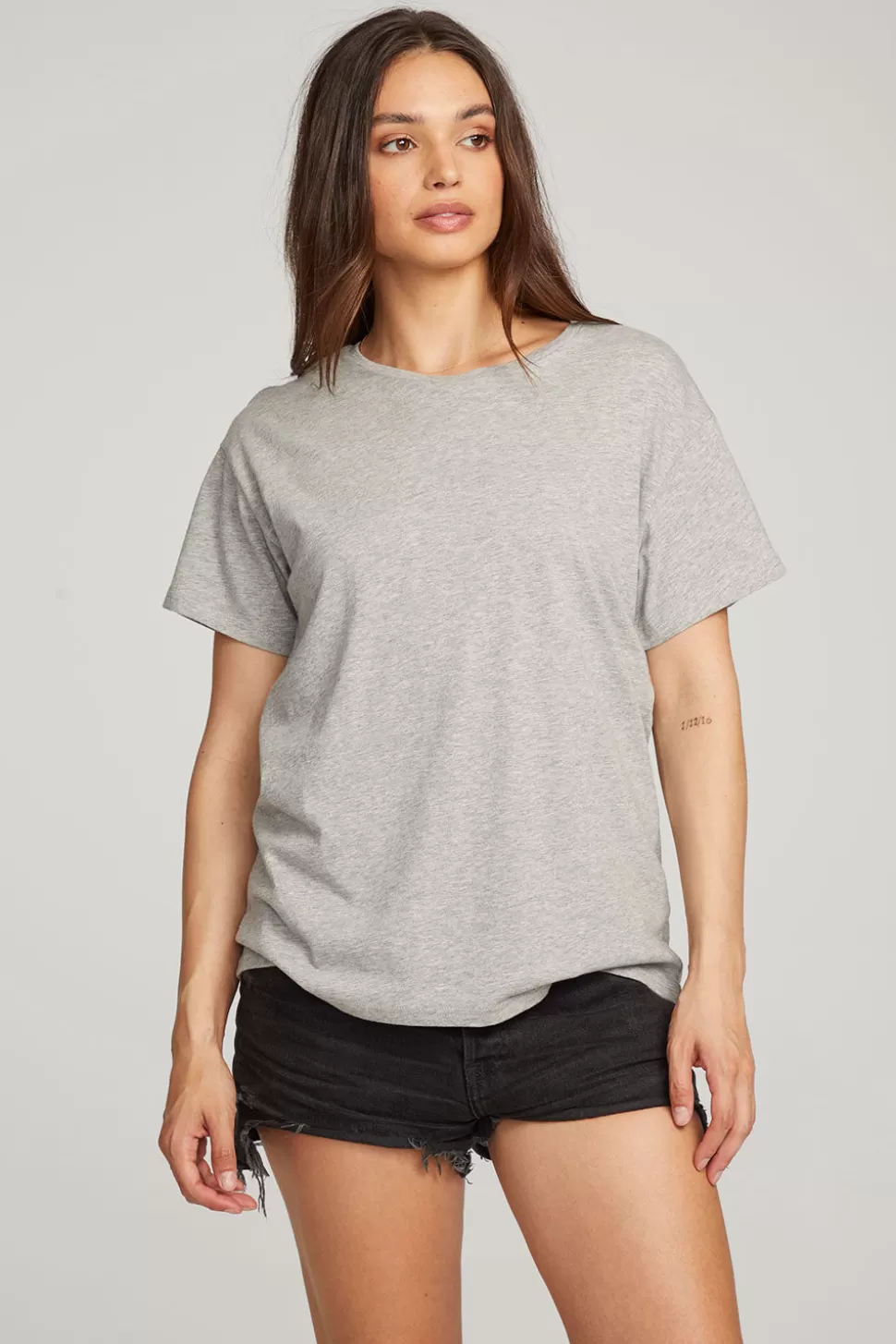 Chaser Brand Everyday Essential Heather Grey Crew Neck Tee Shop