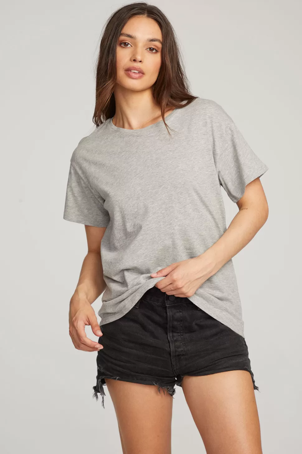 Chaser Brand Everyday Essential Heather Grey Crew Neck Tee Shop